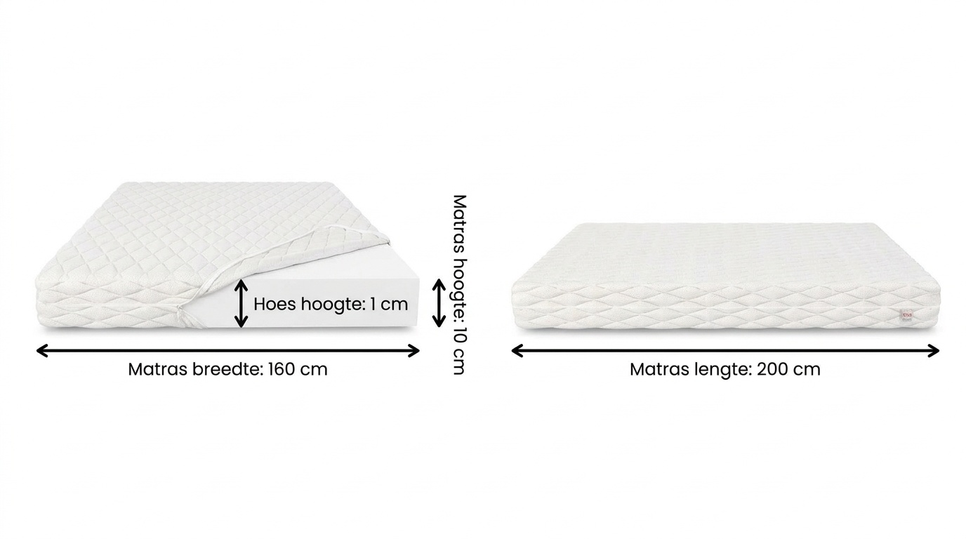 Matras met gewatteerde hoes 160x200 cm Wit Koudschuim H3