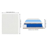 Ergonomisch matras 180x200 | 7 Zone Pocketvering, Kokos, Wit, 20cm