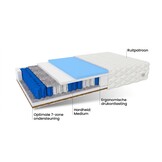 Ergonomisch matras 180x200 | 7 Zone Pocketvering, Kokos, Wit, 20cm