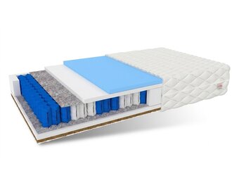 Matras kokos 180x200 | 7-zone pocketvering, 20cm dik, wit