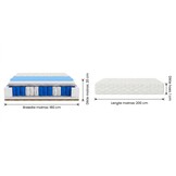 Matras kokos 180x200 | 7-zone pocketvering, 20cm dik, wit