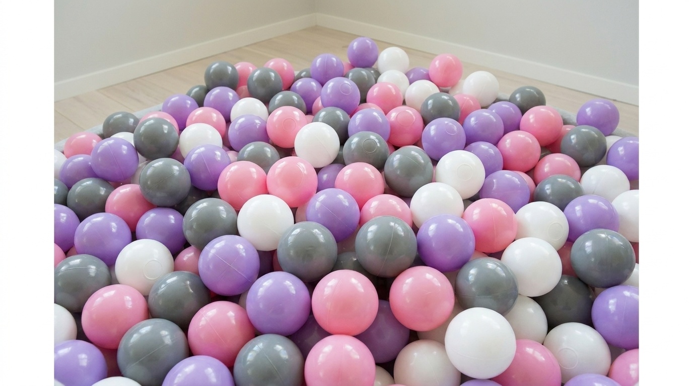 Ballenbak ballen 1000 stuks 7cm, wit, roze, grijs, paars