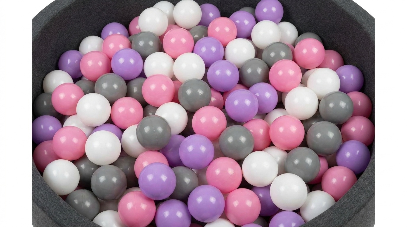 Ballenbak ballen 1000 stuks 7cm, wit, roze, grijs, paars