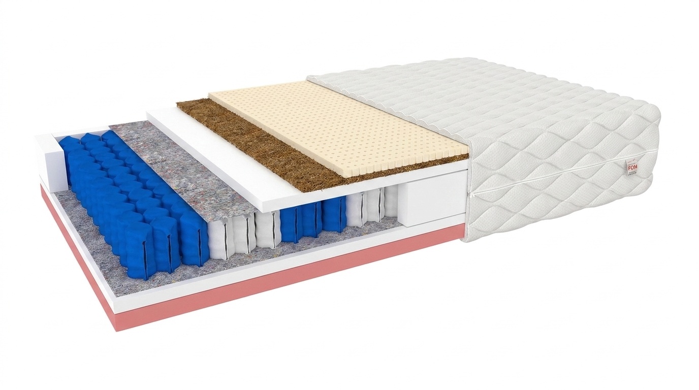 Matras 22cm H4 H3 - 140x200 pocketvering wit latex