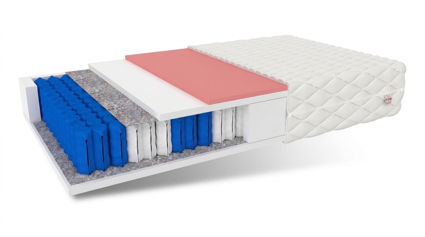 Matras 200x200 pocketvering | 7-zone | Wit | 19cm