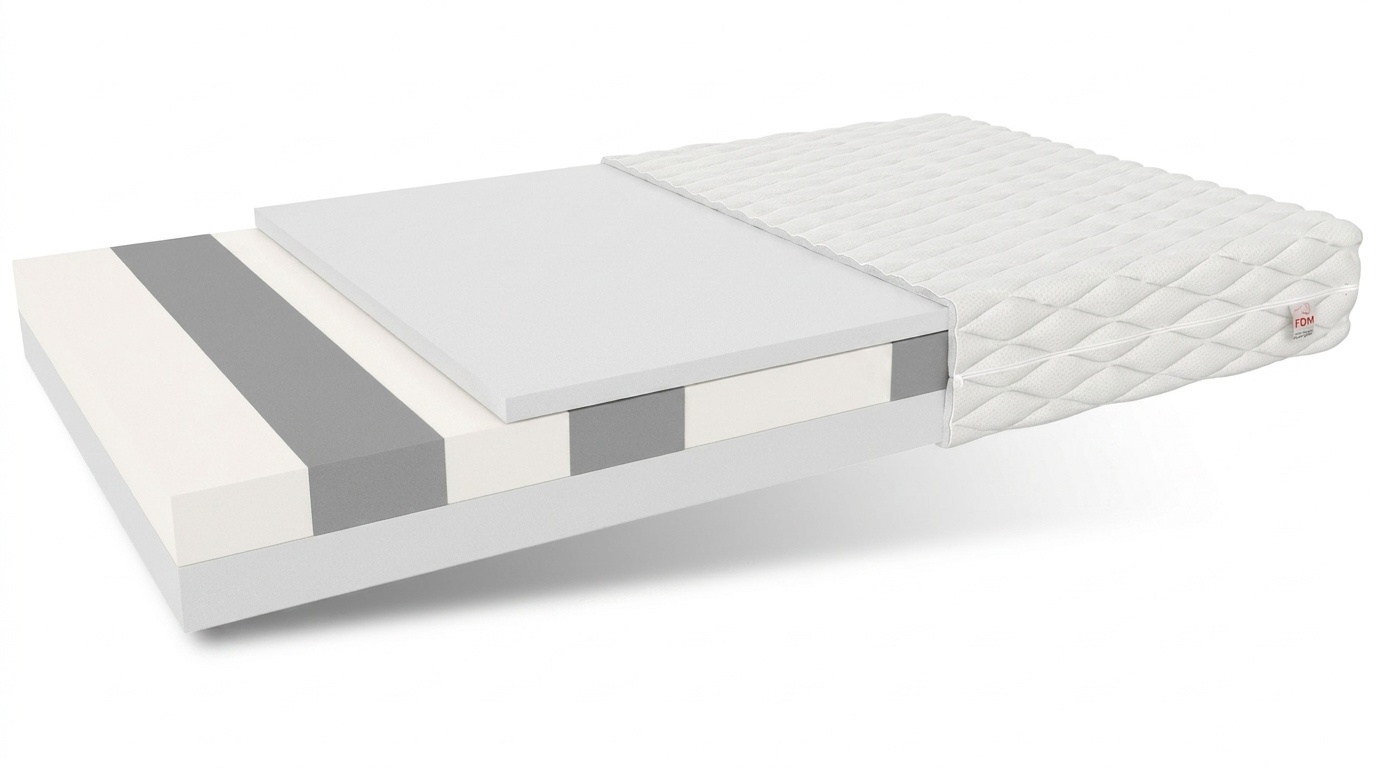 Schuimmatras 180x200 cm, 15cm dik HR-schuim, Wit