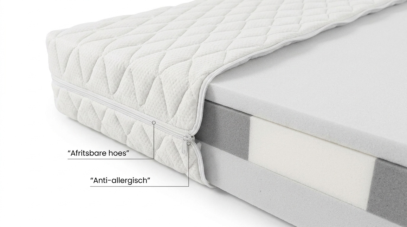 Schuimmatras 180x200 cm, 15cm dik HR-schuim, Wit