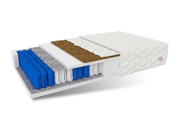Matras 140x200 kokos, 7-zone pocketvering, 18 cm dik