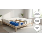 Matras 140x200 kokos, 7-zone pocketvering, 18 cm dik