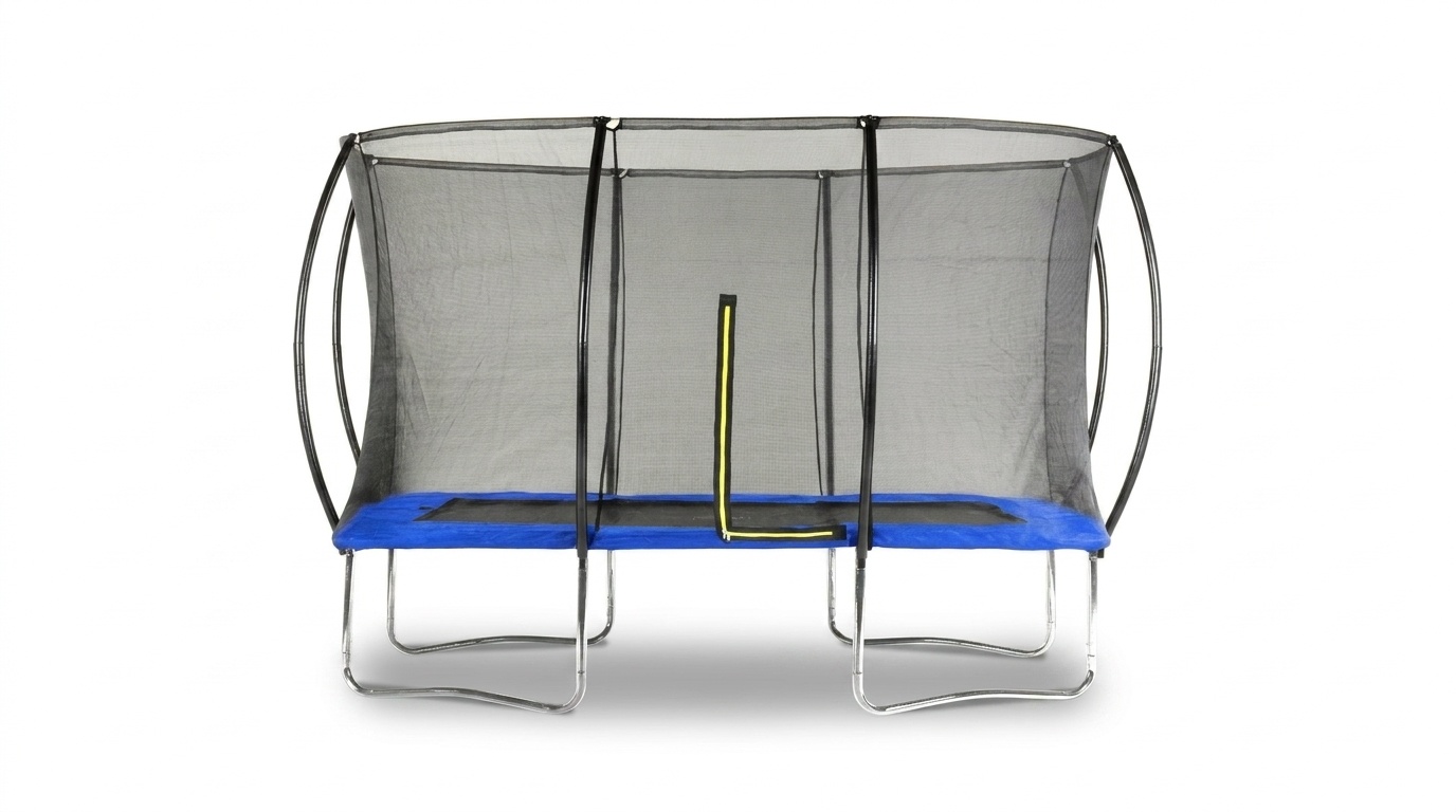 Trampoline rechthoekig - 180x270cm - met veiligheidsnet - blauw