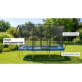 Trampoline rechthoekig - 180x270cm - met veiligheidsnet - blauw