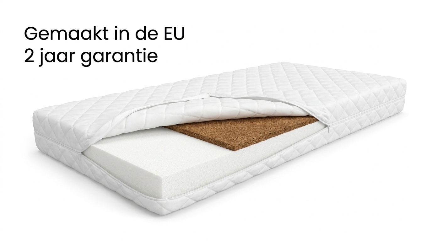 Kinder matras schuim - 80x180cm -met kokoslaag