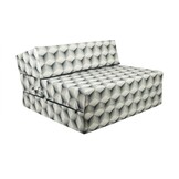 Logeerbed kubusprint - Opvouwbaar matras 90x200x15 cm Groen/Wit Foam