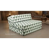 Logeerbed kubusprint - Opvouwbaar matras 90x200x15 cm Groen/Wit Foam