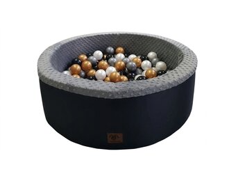 Ballenbak grafiet - 90 x 30 cm - 200 ballen Ø 7 cm - Multi gekleurde ballen