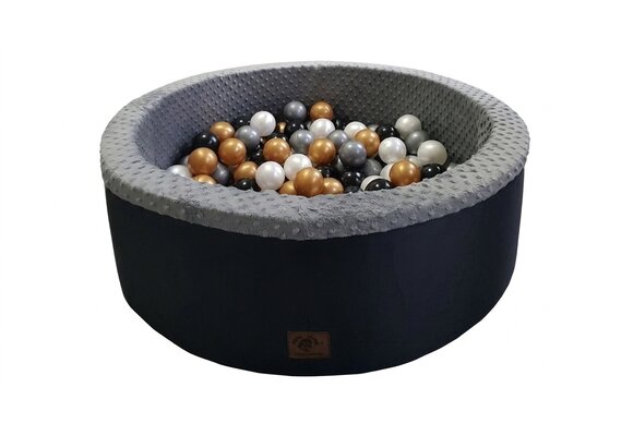 Ballenbak grafiet - 90 x 30 cm - 200 ballen Ø 7 cm - Multi gekleurde ballen