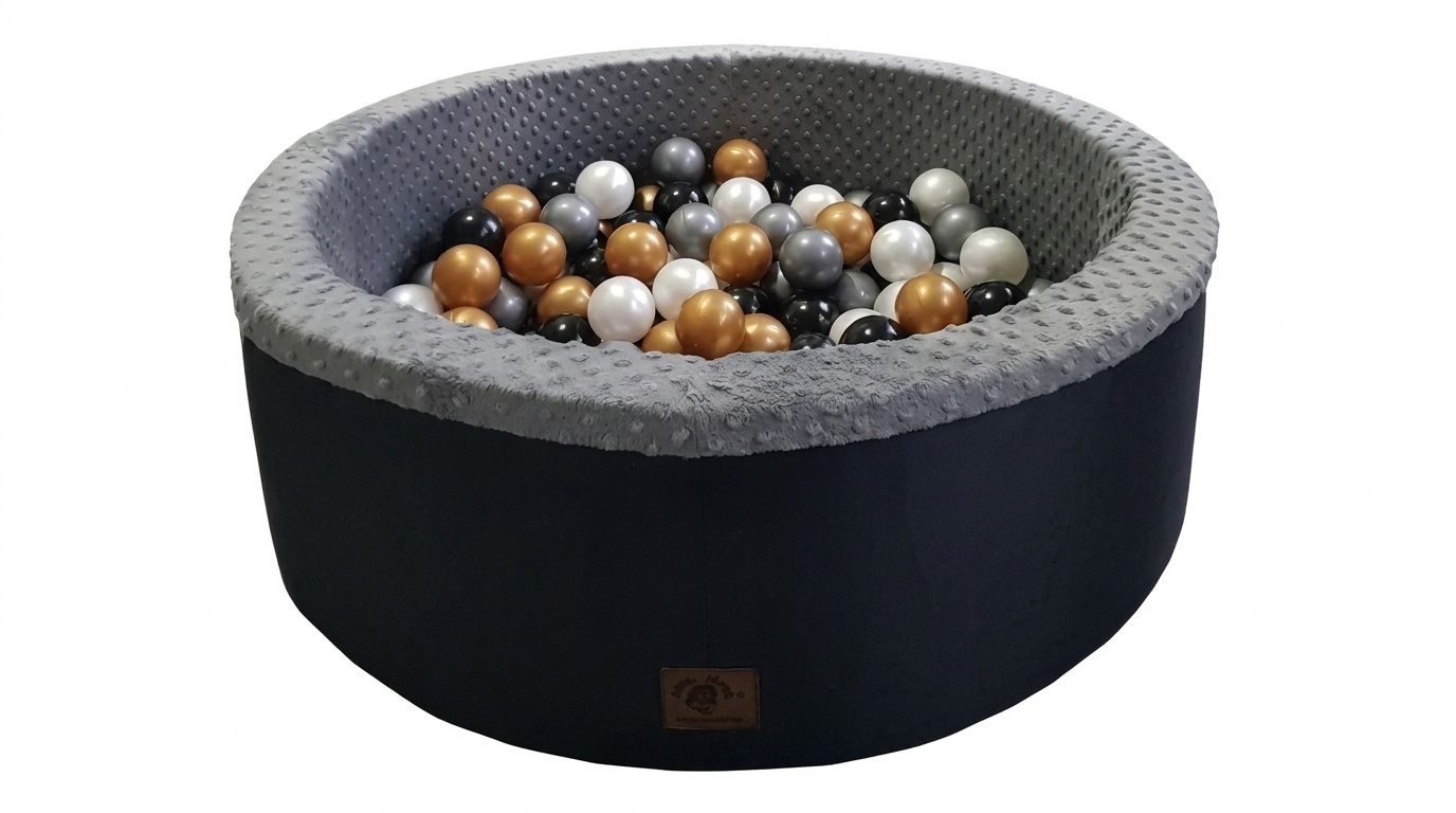 Ballenbak grafiet - 90 x 30 cm - 200 ballen Ø 7 cm - Multi gekleurde ballen
