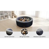 Ballenbak grafiet - 90 x 30 cm - 200 ballen Ø 7 cm - Multi gekleurde ballen
