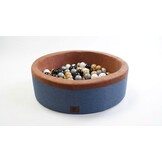 Blauwe ballenbad - stevige ballenbak - 90 x 30 cm - 200 ballen Ø 7 cm - wit, goud, zilver, zwart