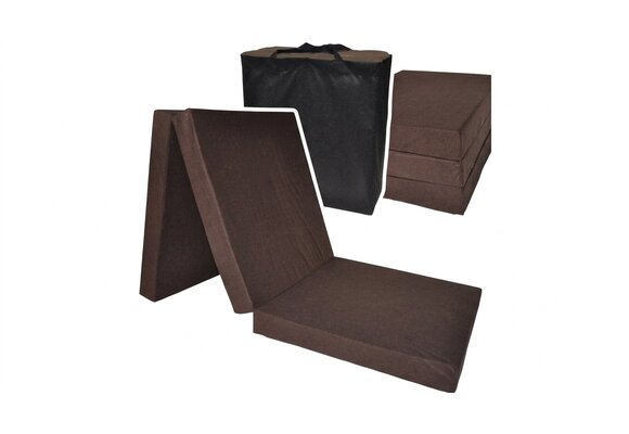 Logeermatras - bruin - camping matras - reismatras - opvouwbaar matras - 195 x 80 x 10