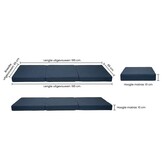 Logeermatras opvouwbaar Navy Blue | 195x65x10cm Foam