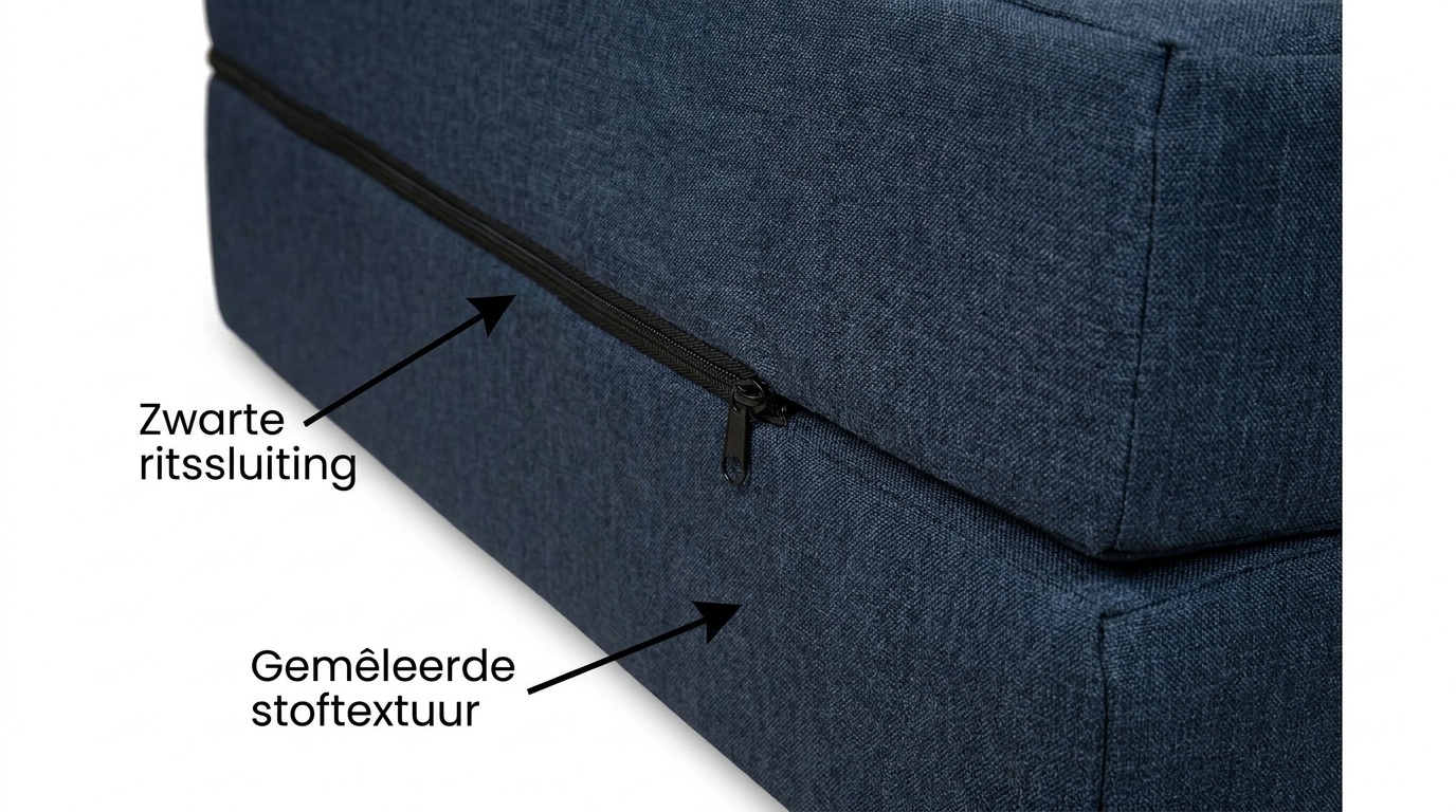 Logeermatras opvouwbaar Navy Blue | 195x65x10cm Foam