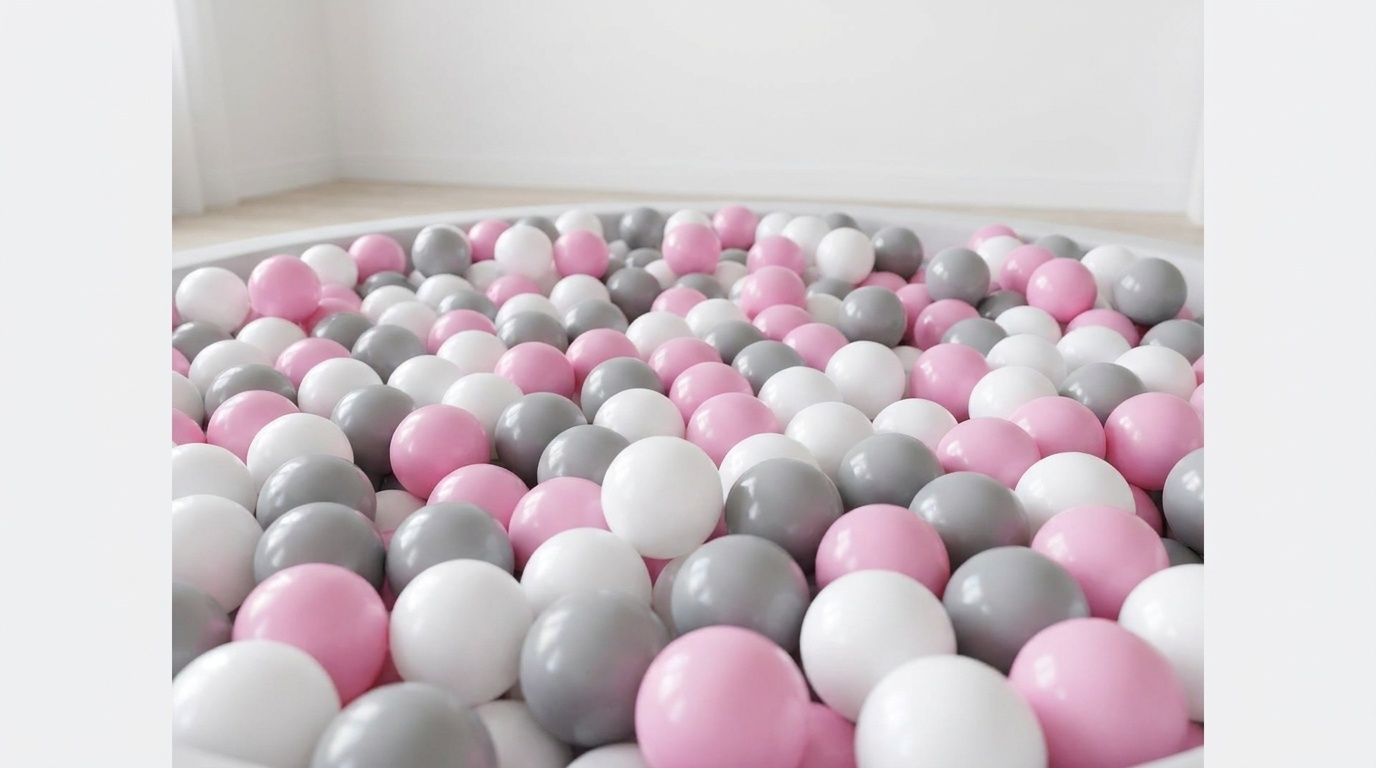 Ballenbak ballen 300 stuks 7cm, wit, roze, grijs