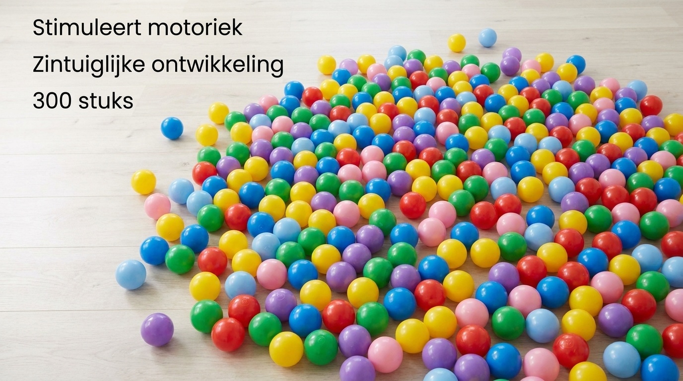 Ballenbak ballen 300 stuks 7cm, rood, groen, paars, roze, geel, blauw