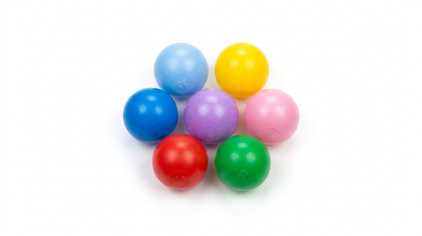Ballenbak ballen 300 stuks 7cm, rood, groen, paars, roze, geel, blauw