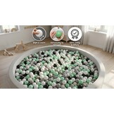Ballenbak ballen 300 stuks 7cm, wit, lichtgroen, grijs, zwart