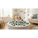 Ballenbak ballen 300 stuks 7cm, wit, lichtgroen, grijs, zwart