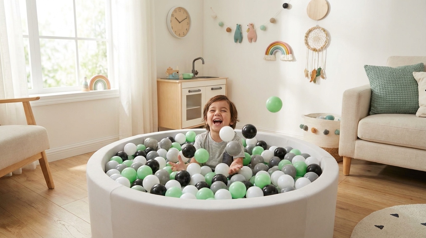 Ballenbak ballen 300 stuks 7cm, wit, lichtgroen, grijs, zwart