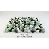 Ballenbak ballen 300 stuks 7cm, wit, lichtgroen, grijs, zwart