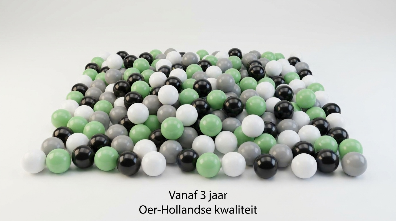 Ballenbak ballen 300 stuks 7cm, wit, lichtgroen, grijs, zwart