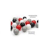 Ballenbak ballen 300 stuks 7cm, wit, rood, grijs, zwart