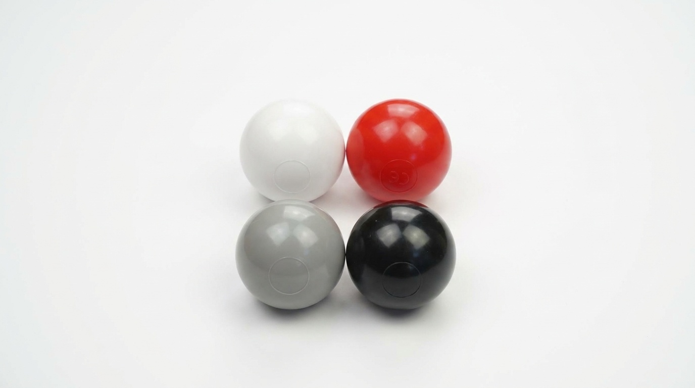 Ballenbak ballen 300 stuks 7cm, wit, rood, grijs, zwart