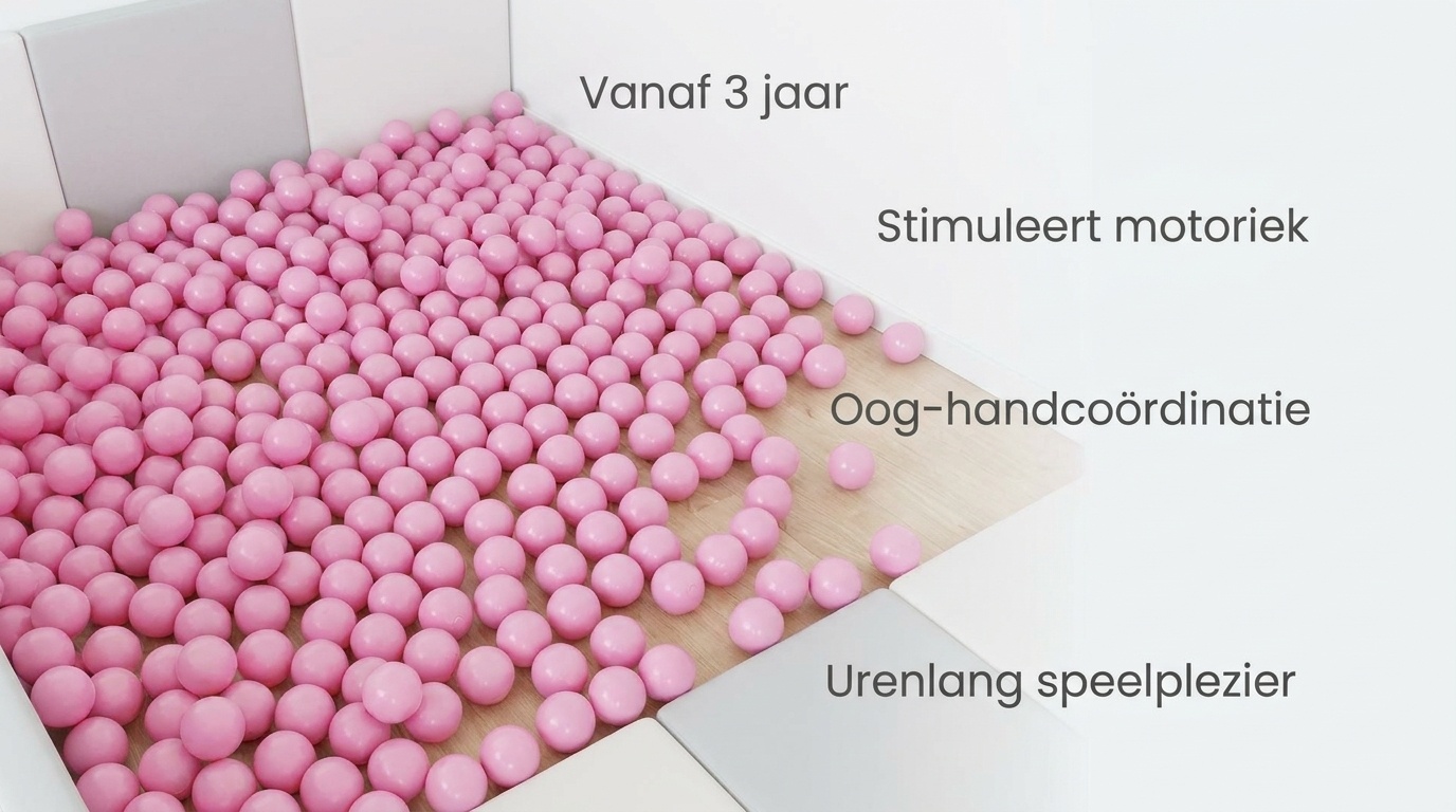Ballenbak ballen poeder roze (70mm) 300 stuks