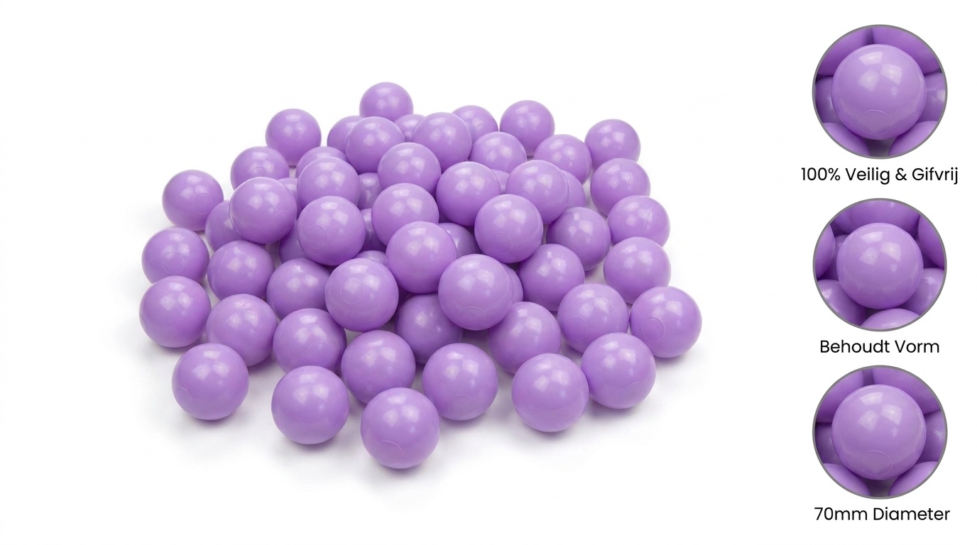 Ballenbak ballen licht paars (70mm) 300 stuks