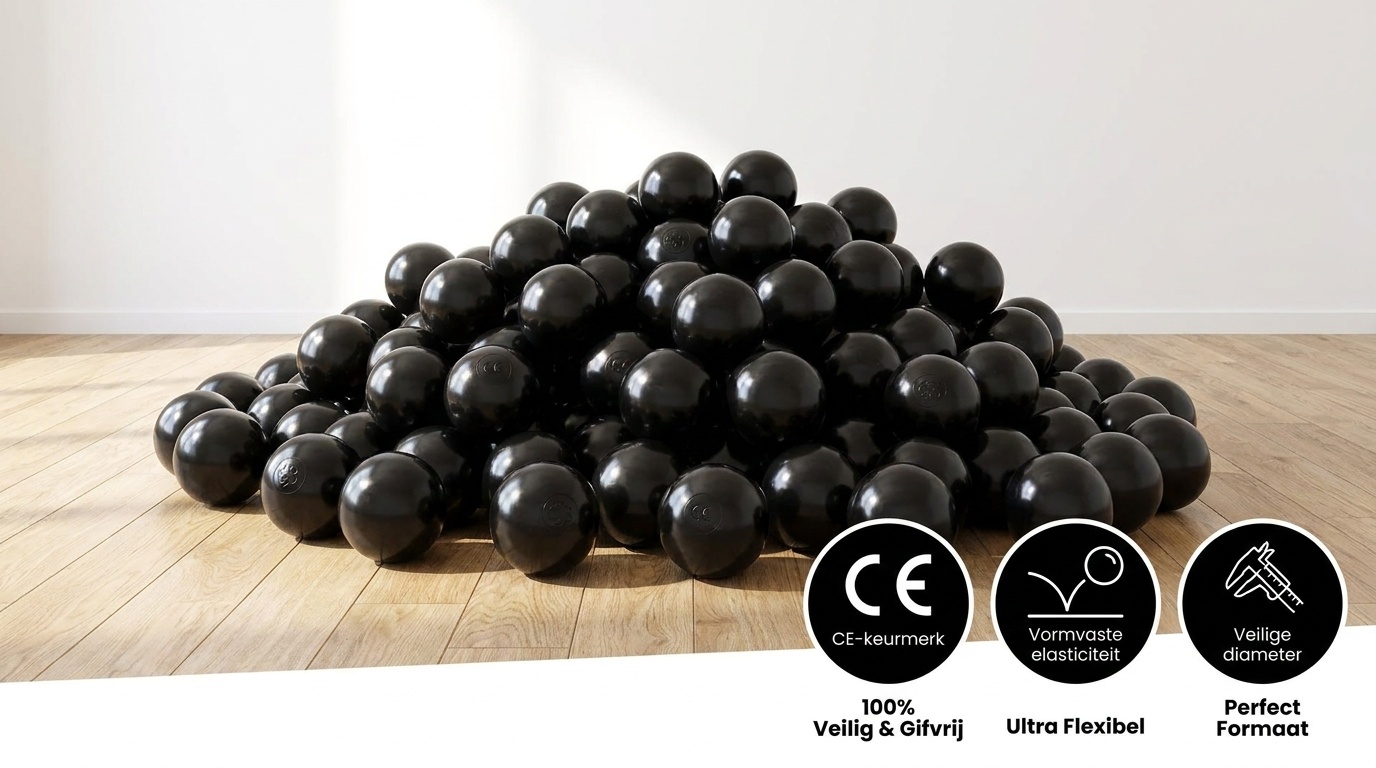 Ballenbak ballen zwart (70mm) 300 stuks