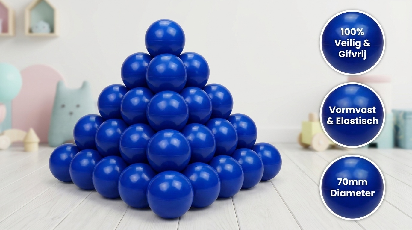 Ballenbak ballen blauw (70mm) 300 stuks