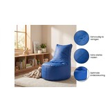 Zitzak kind 75cm blauw kunstleer