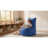 Zitzak kind 75cm blauw kunstleer