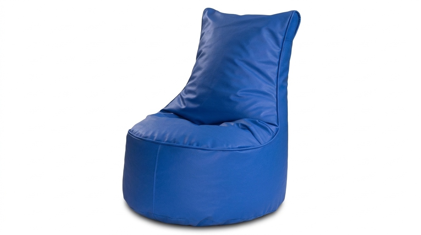 Zitzak kind 75cm blauw kunstleer