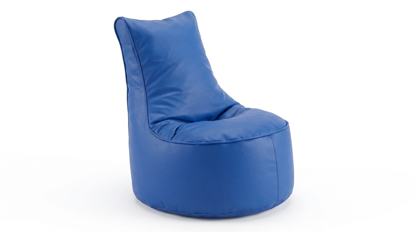 Zitzak kind 75cm blauw kunstleer