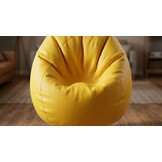 Zitzak 110cm donkergeel kunstleer
