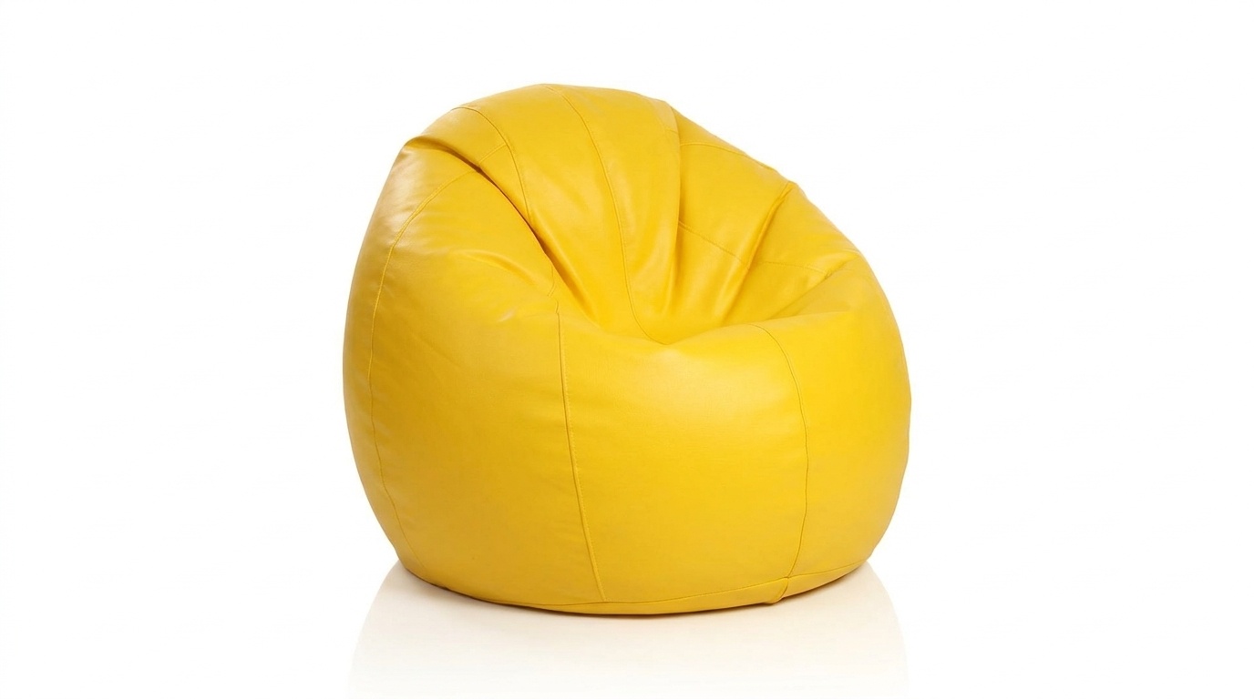 Zitzak 110cm donkergeel kunstleer