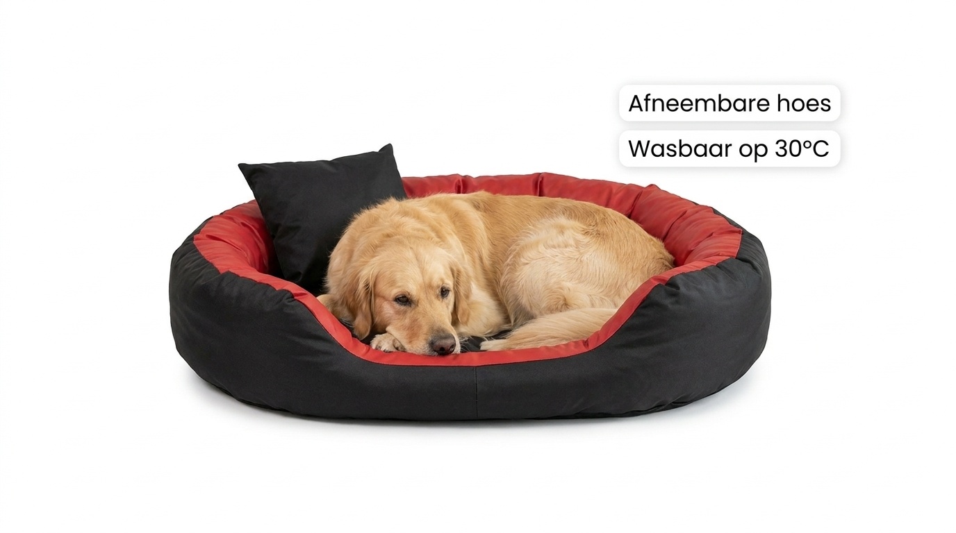 XXL Hondenbed - hondenmand - waterdicht - 110x80cm - zwart rood