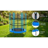 Trampoline met veiligheidsnet - Ø 152 cm - 5ft - blauw