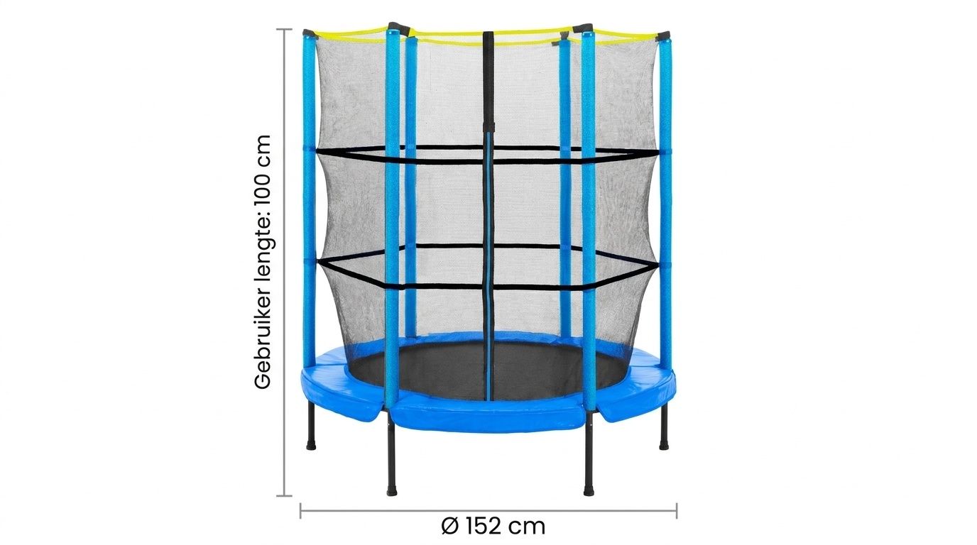 Trampoline met veiligheidsnet - Ø 152 cm - 5ft - blauw