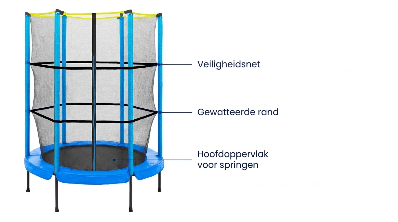 Trampoline met veiligheidsnet - Ø 152 cm - 5ft - blauw
